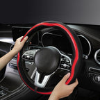 Car Steering Wheel Carbon Fiber Breathable Wear-resistant Leather Case, 38cm