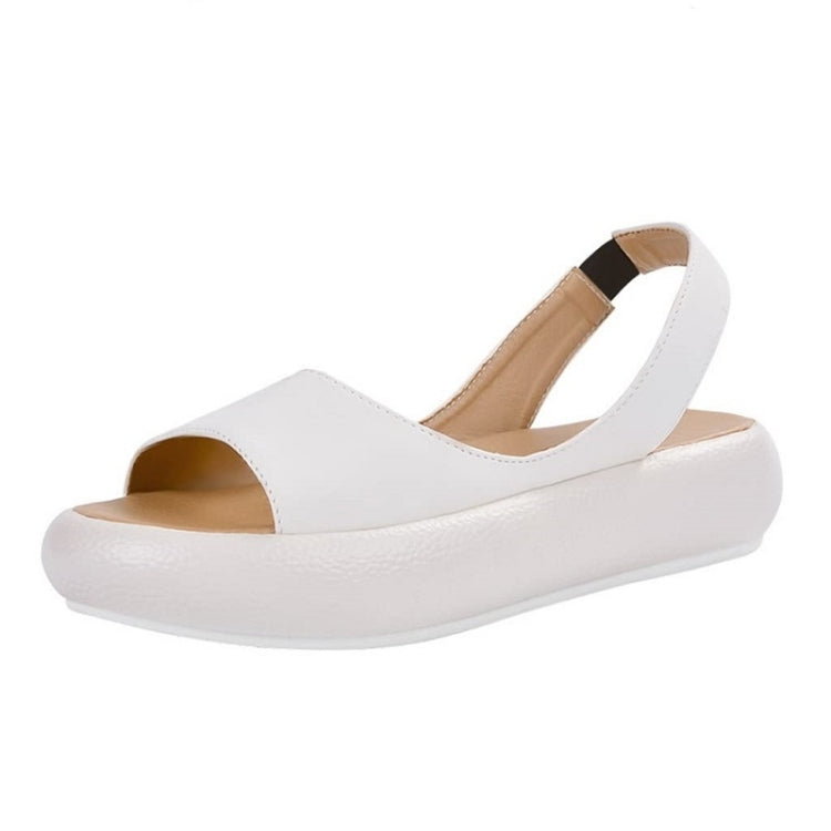Women Fish Mouth Microfiber Elastic Band Wear-resistant Low-heel Sandals, 35, 36, 37, 38, 39, 40, 41, 42, 43