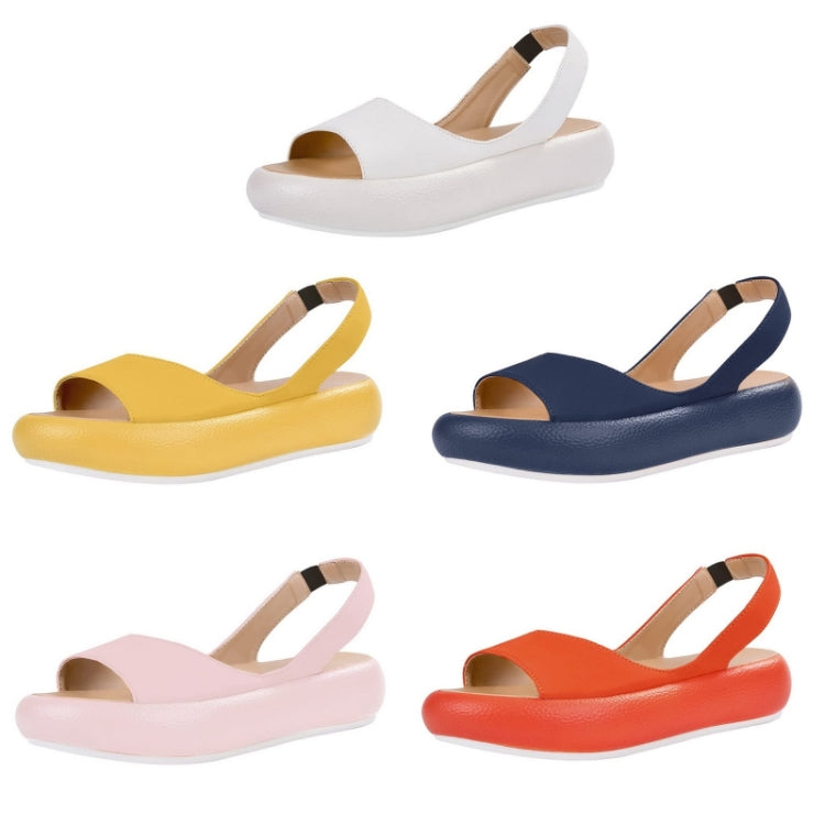 Women Fish Mouth Microfiber Elastic Band Wear-resistant Low-heel Sandals, 35, 36, 37, 38, 39, 40, 41, 42, 43