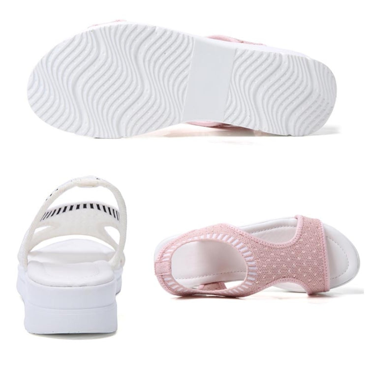 Women Breathable Platform Sandals Flying Woven Wedge Beach Sandals, 44, 35, 41, 42