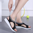 Women Breathable Platform Sandals Flying Woven Wedge Beach Sandals, 44, 35, 41, 42