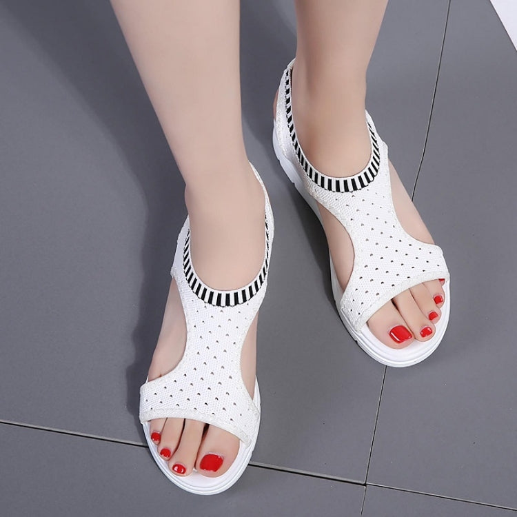 Women Breathable Platform Sandals Flying Woven Wedge Beach Sandals, 44, 35, 41, 42