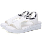 Women Breathable Platform Sandals Flying Woven Wedge Beach Sandals, 44, 35, 41, 42