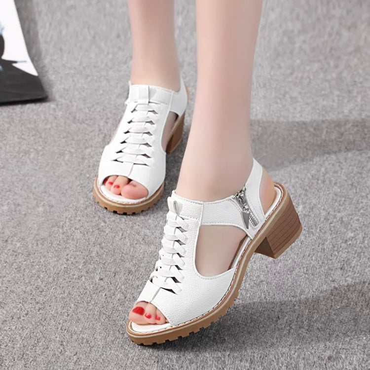 Women Summer Fish Mouth Flat Waterproof Tendon Sandals, 35, 36, 37, 38, 39, 40, 41, 42, 43