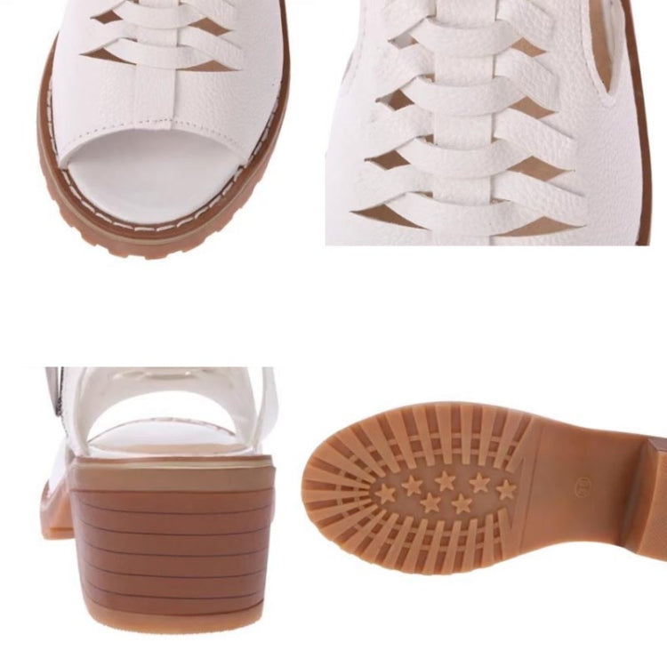 Women Summer Fish Mouth Flat Waterproof Tendon Sandals, 35, 36, 37, 38, 39, 40, 41, 42, 43