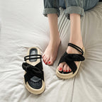 Summer Outerwear Thick Soled Casual Sandals Flat Slippers, 35, 36, 37, 38, 39, 40