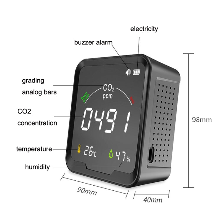 PTH-9C Gas Detector Infrared Carbon Dioxide Detector Temperature And Humidity Meter, PTH-9C