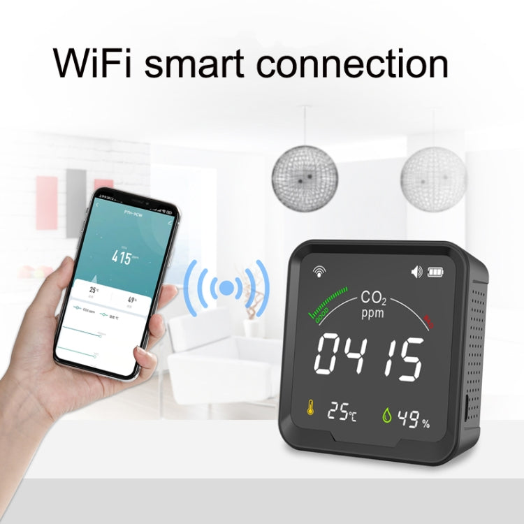 PTH-9CW Wifi Intelligent Infrared CO2 Detector Air Quality Detector Home Temperature And Humidity Meter, PTH-9CW