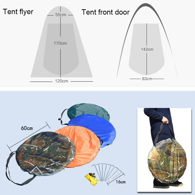 ZL8801 Single Foldable Outdoor Fishing Rainproof Sunshade Tent with Double-doors, ZL8801 (Green), ZL8801 (Blue), ZL8801 (Camouflage), ZL8801 (Orange)