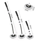 Soft Hair Curved Rod Car Wash Long Handle Telescopic Mop, Black White, Black White Replacement Head