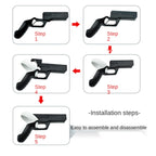 For Meta Quest 2 VR Controller 1pair Sturdy Shooting Handle Holder, Black