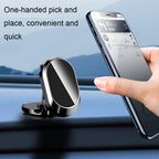 U18 Mini Car Foldable Rotating Magnetic Mobile Phone Navigation Holder, U18 (Black), U18 (Silver)