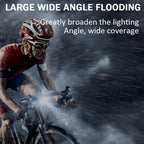 Bicycle Headlight Double T6 Lamp Beads + 16 LED Tail Light Set Rechargeable Helmet Warning Light