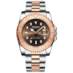 BINBOND B930 Metal Gear Luminous Quartz Watch 30M Waterproof Sports Watch, Rose Gold-Rose Gold, White Steel-Black, White Steel-Blue, White Steel-White