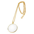 Metal Chain Round Expansion Mirror Glass Lens Necklace Magnifier, Round Necklace (Gold), Round Necklace (Silver)