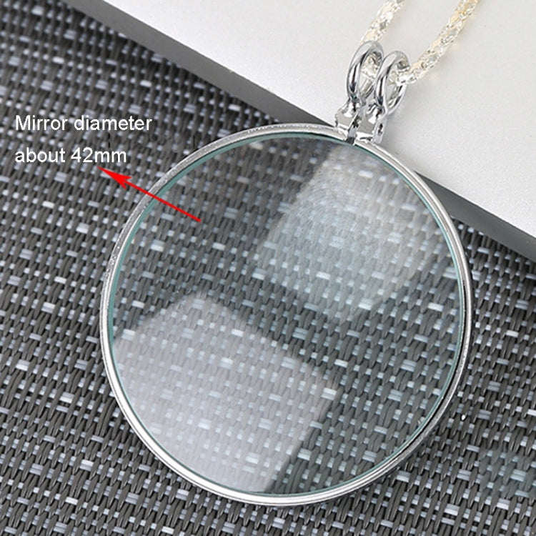 Metal Chain Round Expansion Mirror Glass Lens Necklace Magnifier, Round Necklace (Gold), Round Necklace (Silver)