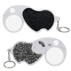 6901A 8X 20X Double Lens Folding Magnifier With LED Lamp and Keychain, Double Lens  8X 20X (Silver), Double Lens  8X 20X (Black)