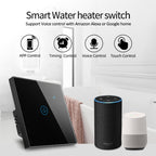 Tuya ZigBee 40A Smart High Power Water Heater Light Air Conditioner Switch Time Voice Remote Control, ZigBee 40A White
