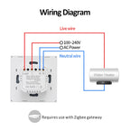 Tuya ZigBee 40A Smart High Power Water Heater Light Air Conditioner Switch Time Voice Remote Control, ZigBee 40A White