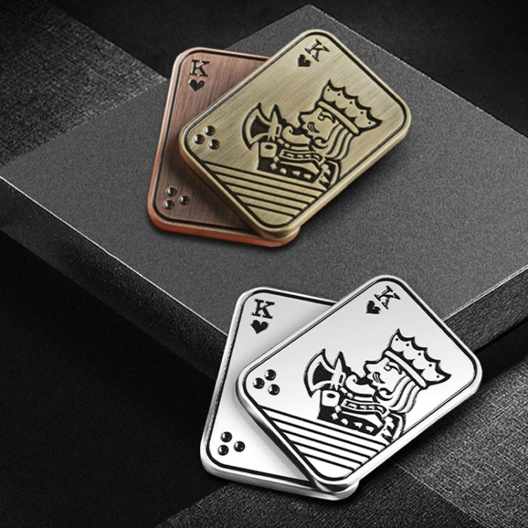 Poker Magnetic Metal Slider Stress Relief Toy EDC Top Spinning Poker Toys Decompress, Bronze, Silver