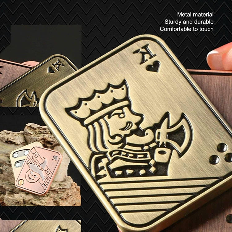 Poker Magnetic Metal Slider Stress Relief Toy EDC Top Spinning Poker Toys Decompress, Bronze, Silver