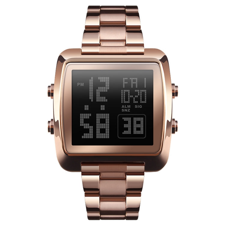 SKMEI 1369 Retro Waterproof Gold Watch Men Steel Belt Luminous Square Watch, 1369 Black, 1369 Rose Gold, 1369 Gold, 1369 Silver