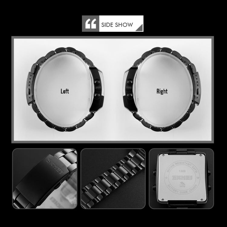 SKMEI 1369 Retro Waterproof Gold Watch Men Steel Belt Luminous Square Watch, 1369 Black, 1369 Rose Gold, 1369 Gold, 1369 Silver