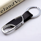 3pcs Men Car PU+Metal Keychain Waist Hanging Key Ring, PU+Metal