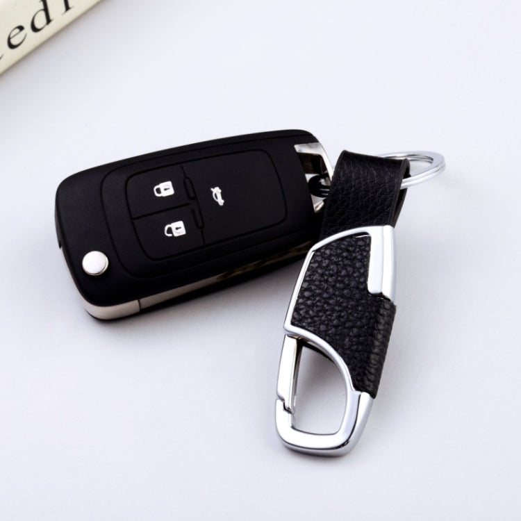 3pcs Men Car PU+Metal Keychain Waist Hanging Key Ring, PU+Metal