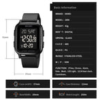 SKMEI 1858 Square Waterproof Digital Dual Display LED Luminous Watch, 1858 Red, 1858 Blue, 1858 Black, 1858 Rose Gold