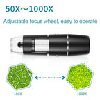 50X-1000X Wireless WIFI Connection LED Light Portable Digital Microscope, W05, W05-B, W05-Z11054