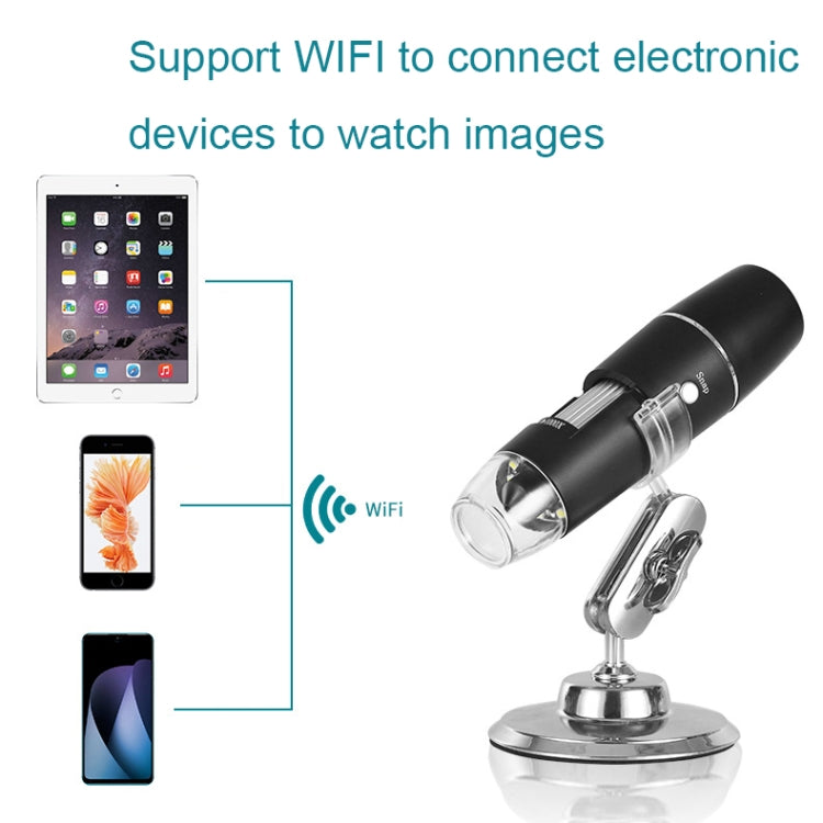 50X-1000X Wireless WIFI Connection LED Light Portable Digital Microscope, W05, W05-B, W05-Z11054