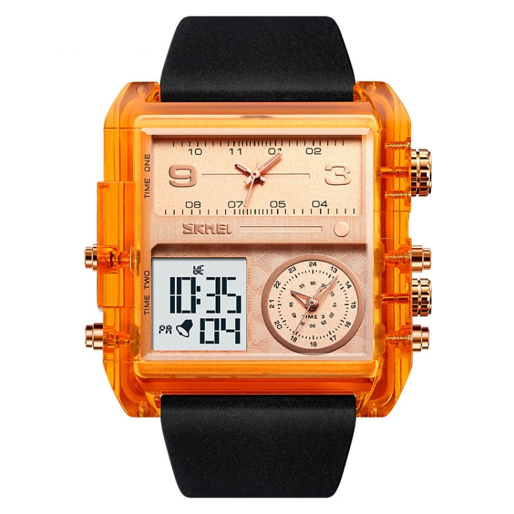 SKMEI 2020 Square Large Dial Triple Movement Men Sports Watch, 2020 Silver Shell Brown Belt Black Machine, 2020 Black Shell Black Belt White Machine, 2020 Amber, 2020 Transparent White, 2020 Silver Shell Black Belt Black Machine