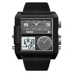 SKMEI 2020 Square Large Dial Triple Movement Men Sports Watch, 2020 Black Shell Black Belt Black Machine, 2020 Black Shell Black Belt White Machine, 2020 Black Shell Brown Belt Black Machine, 2020 Amber, 2020 Transparent Blue, 2020 Transparent Pink    ...