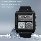 SKMEI 2020 Square Large Dial Triple Movement Men Sports Watch, 2020 Black Shell Black Belt Black Machine, 2020 Black Shell Black Belt White Machine, 2020 Black Shell Brown Belt Black Machine, 2020 Amber, 2020 Transparent Blue, 2020 Transparent Pink    ...