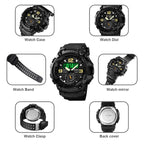 SKMEI 1637 Sports Digital Display Outdoor Shockproof Plastic Large Dial Men Watch, Black, Army Green, Blue Camouflage, Army Green Camouflage, Gray Black