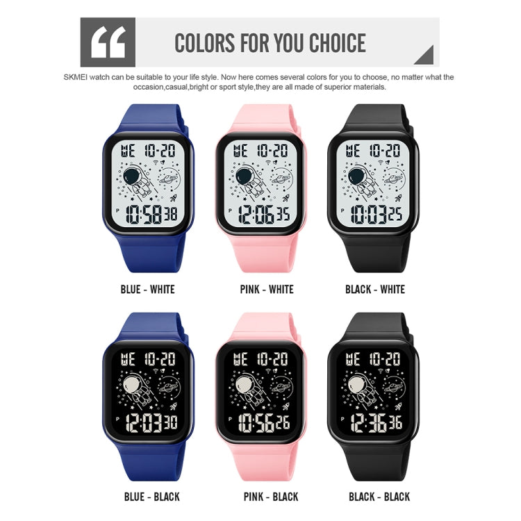 SKMEI 1863 Multifunctional Astronaut Student Digital Sports Square Watch, 1863, 1863 Pink White Machine, 1863 Pink Black Machine