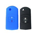 For Mazda M6/CX-5 2pcs Remote Control Folding 2 Button Silicone Case, Black, Red, Rose Red, Pink, Orange, Sea Blue, Purple, Luminous Blue, Apple Green