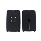 For Renault Koleos/Megane 2pcs 4 Button Honeycomb Pattern Silicone Key Cover, Black Red Line, Red White Line, Sea Blue Black Line, Dark Gray Black Line, White Black Line, Black Blue Line, Black White Line