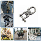 304 Stainless Steel 360 Degree Rotating 8-Shaped Chain Snap Ring Connecting Hook Swivel, M8, M10, M12