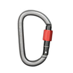 Xinda 25kN Climbing Carabiner Aluminum Alloy D-Shape Screw Gates Lock, 25kN Carabiner (Gray), 25kN Carabiner (Black)