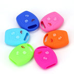 For Ford Transit/Focus 2pcs 3-Button Silicone Key Protector, Rose Red, Pink, Orange, Sea ??Blue, Sky Blue, New Green