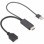 4K 60Hz HDMI To DP Adapter With Power Supply HD Converter, H146 25cm, H147 180cm