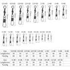 HENGJIA SS007 50pcs/bag B-pin Connector 8 Shape Swivel Loop Accessories, 1/0+5B (60mm), 2/0+5B (57mm), 3/0+6B (67mm), 4/0+6B (70mm), 5/0+6B (78mm), 1+5B (56mm), 2+4B (49mm), 3+4B (49mm), 4+4B (45mm), 5+3B (42mm), 6+3B (41mm), 7+3B (39mm), 8+2B (34mm)  ...
