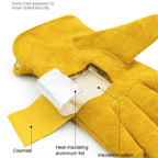 A2421 Cowhide High Temperature Welding Gloves Insulated Aluminum Foil Anti-Heat Gloves, A2421 M, A2421 L, A2421 XL