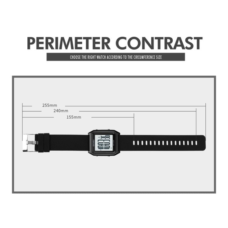 SKMEI 1866 Square Large Screen Men Steel Belt Multi-function Night Light Alarm Clock Watch, 1866 Silver White Machine, 1866 Silver Black Machine, 1866, 1866 Rose Gold White Machine, 1866 Rose Gold Black Machine, 1866 Gold White Machine                 ...