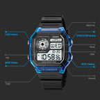 SKMEI 1998 Transparent Shell Ice Sensor Outdoor Sports Waterproof Multi-function Watch, 1998 Blue, 1998 White, 1998 Purple, 1998 Black