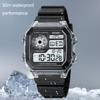 SKMEI 1998 Transparent Shell Ice Sensor Outdoor Sports Waterproof Multi-function Watch, 1998 Blue, 1998 White, 1998 Purple, 1998 Black