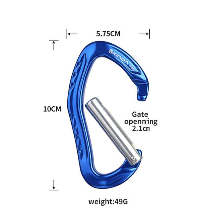 XINDA  22KN Rock Climbing  Straight Quickdraw Spring-loaded Gate Buckle Aluminum Carabiner, XD-8126 (Silver), XD-8126 (Blue), XD-8126 (Black), XD-8126 (Red), XD-8126 (Orange)