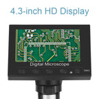 DM3 4.3-Inch Screen LED Light HD Portable Electronic Digital Microscope, Plastic, Metal